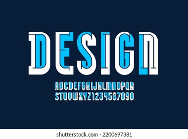 Design multi color font, modern alphabet, trendy letters and numbers for you design, vector illustration 10eps