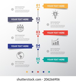 Design multicolor number timeline/graphic or website 