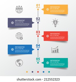 Design multicolor number timeline/graphic or website