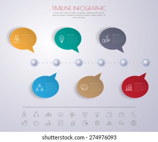 Design multicolor number timeline/graphic or website