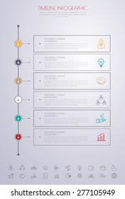 Design multicolor number timeline/graphic or website