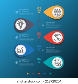 Design multicolor number timeline/graphic or website.Vector/EPS10