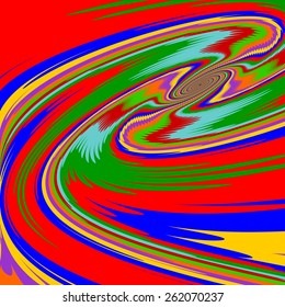 Design multicolor twirl movement background. Abstract warped twisted backdrop. Vector-art illustration