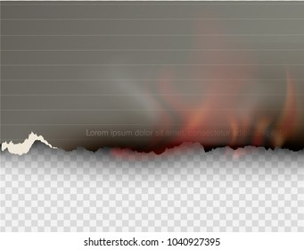 design multicolored burning templates torn paper with fire
