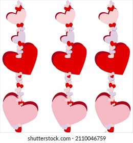 Design from multicolored hearts. Template for greeting card, sticker, notepad, notebook, packaging.
