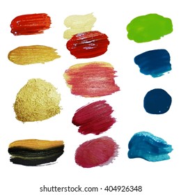 Design of multicolored strokes, fine texture simulating brush.