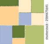 Design of a multi-coloured fabric patchwork.