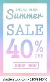 Design of multicoloured poster for Summer Sale. Vector.