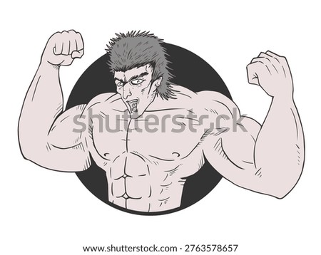 Design of muscle bodybuilding man