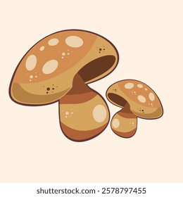 The design of the mushroom is designed as a vector.