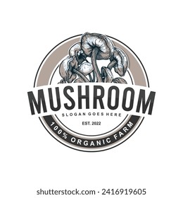 Design a mushroom farm vector logo