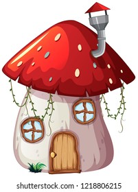 A design of mushroom magic house illustration