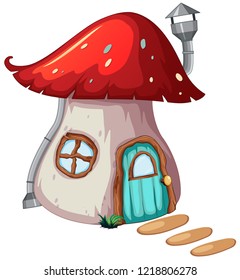 A design of mushroom magic house illustration