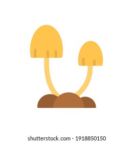 The design of the mushrooms spring flat icon vector illustration, this vector is suitable for icons, logos, illustrations, stickers, books, covers, etc.