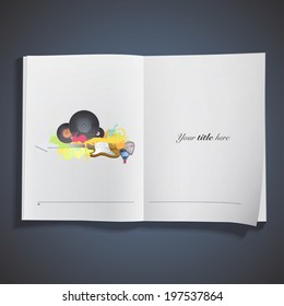 Design of music elements printed on book
