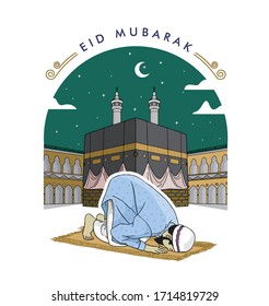 design for Muslim festival Eid Mubarak illustration 
