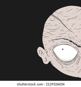 Design of mystery eye looking