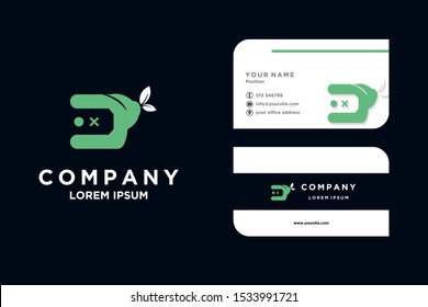 Design Name card Logo D Leaf Vector