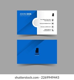 diseño de la plantilla de la tarjeta de nombre con forma de color azul y forma transparente