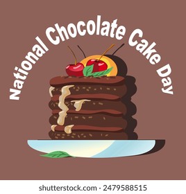 Design for national chocolate cake day celebration.
