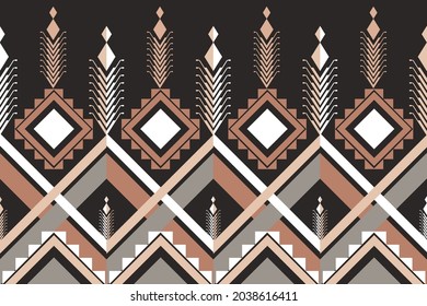 Das Design der einheimischen Textilien mit braunem Hintergrund und goldener Geometrischer Seidenmuster für Stoffmuster, Stickereien, Tapeten, Dekoration.