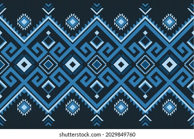 Diseño de Textil Nativo con fondo naval y patrón de seda Geométrica Bohemiana para patrón de tela, Bordado, tapicería, Decoración.
