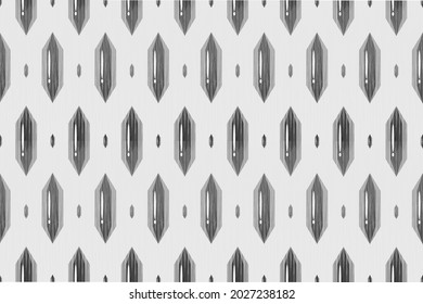 Design of Native Textile with White background and Black Geometric Diamond silk pattern for fabric pattern, Embroidery, wallpaper, Decoration.