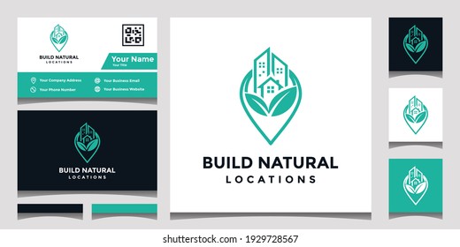 Design a natural building site logo with a business card