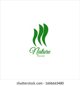 Design a natural grass leaf logo icon