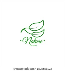 Design a natural leaf logo icon with a line style