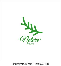 Design a natural leaf logo icon with a line style