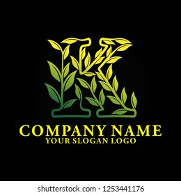 design of the nature letter K logo