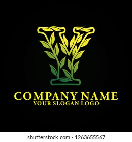 design of the nature letter Y logo