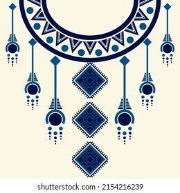 design for neck fashion background, wallpaper, clothing, and wrapping. Geometric ethnic oriental pattern traditional, Moroccan kaftans diamond and wand line art necklace embroidery style.