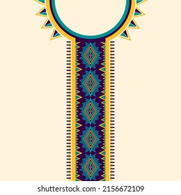 design for neck fashion background, wallpaper, clothing, and wrapping. Geometric ethnic oriental pattern traditional, Moroccan kaftans triangle and diamond art necklace embroidery style.