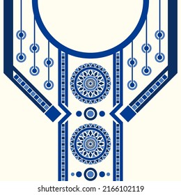 design for neck fashion background, wallpaper, clothing, and wrapping. Geometric ethnic oriental pattern traditional, Moroccan kaftans mandala and circle pattern art necklace embroidery style.