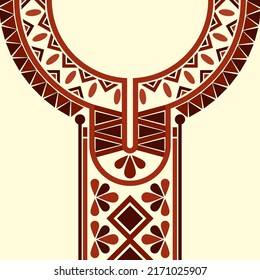 design for neck fashion background, wallpaper, clothing, and wrapping. Geometric ethnic oriental pattern traditional, Moroccan kaftans modern diamond and petal pattern art necklace embroidery style.