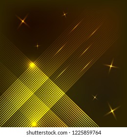 Design of neon abstract lines on a dark background. Neon squares of lines. Vector illustration