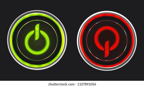 design neon button power