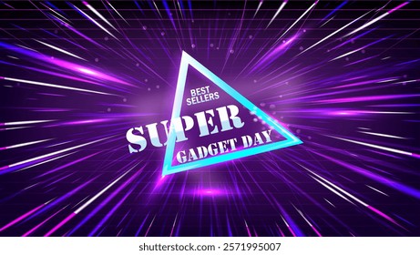 Design with neon light frame. Neon texture background vector illustration for Black friday sale event.