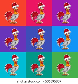 Design for a New Year's greeting 2017 with  rooster symbol