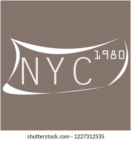 Design new york 1980 images typography vector illustration for t shirt 