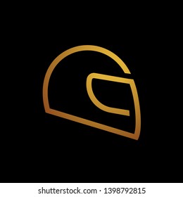 Design of nice golden helmet icon
