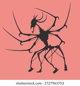 Design of nightmare creature illustration