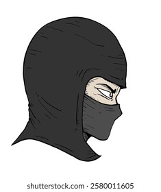 Design of ninja face draw