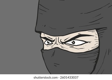 Design of ninja face draw