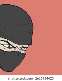Design of ninja face draw
