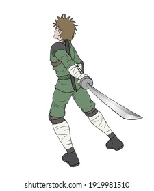 Diseño de la ilustración guerrera ninja