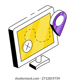 Um desenho de vetor isométrico sem rota 

