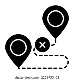 An design of no route, solid vector 